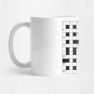 Retro Black White Crossword Puzzle Pattern Mug